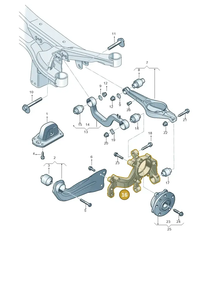 1K0505434 — Audi A3/S3/quattro (2005-2007) diagram 412505300, position 16