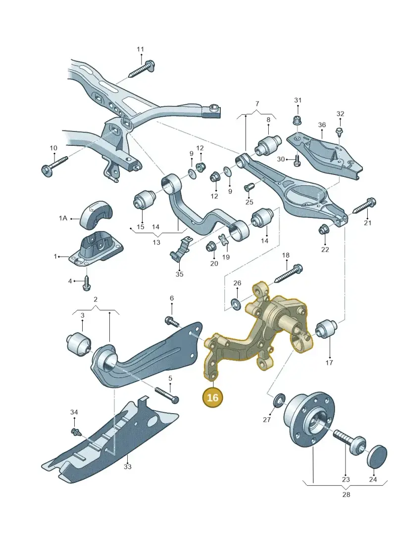 1K0505436AB — Audi A3 Sportback (2008-2013) diagram 646505050, position 16