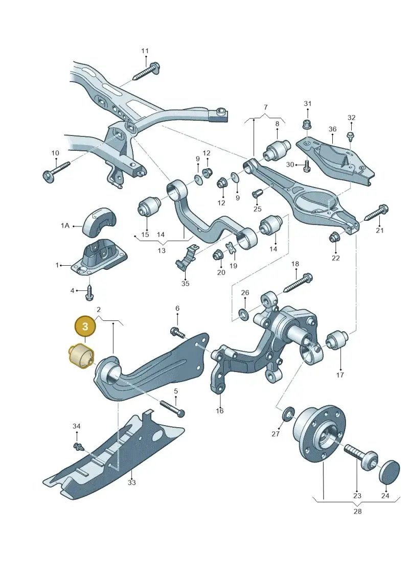 1K0505541D — Audi TTS Coupe 2.0 (2010-2014) diagram 646505050, position 3