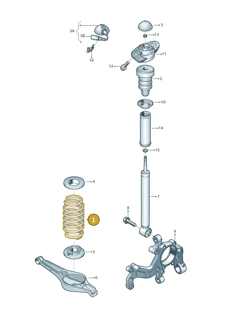 1K0511115CD — Audi A3 Sportback (2008-2013) diagram 412511200, position 1