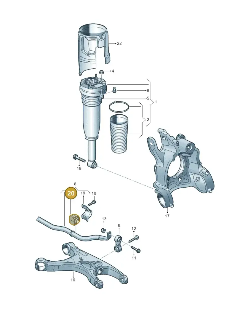 1K0511327AS — Audi A8L qu. 3.0 TDI (2013-2018) diagram 696511100, position 20