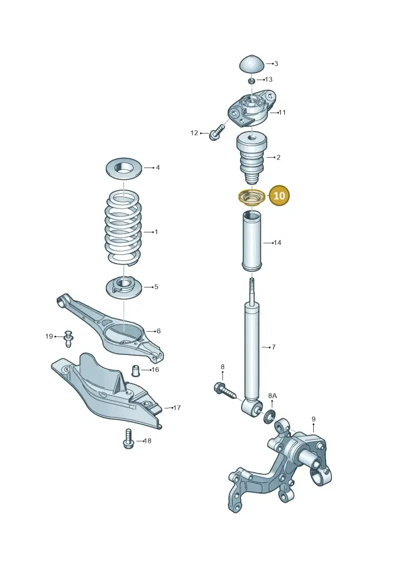 1K0513167 — Audi A3 Sportback (2008-2013) diagram 409511000, position 10