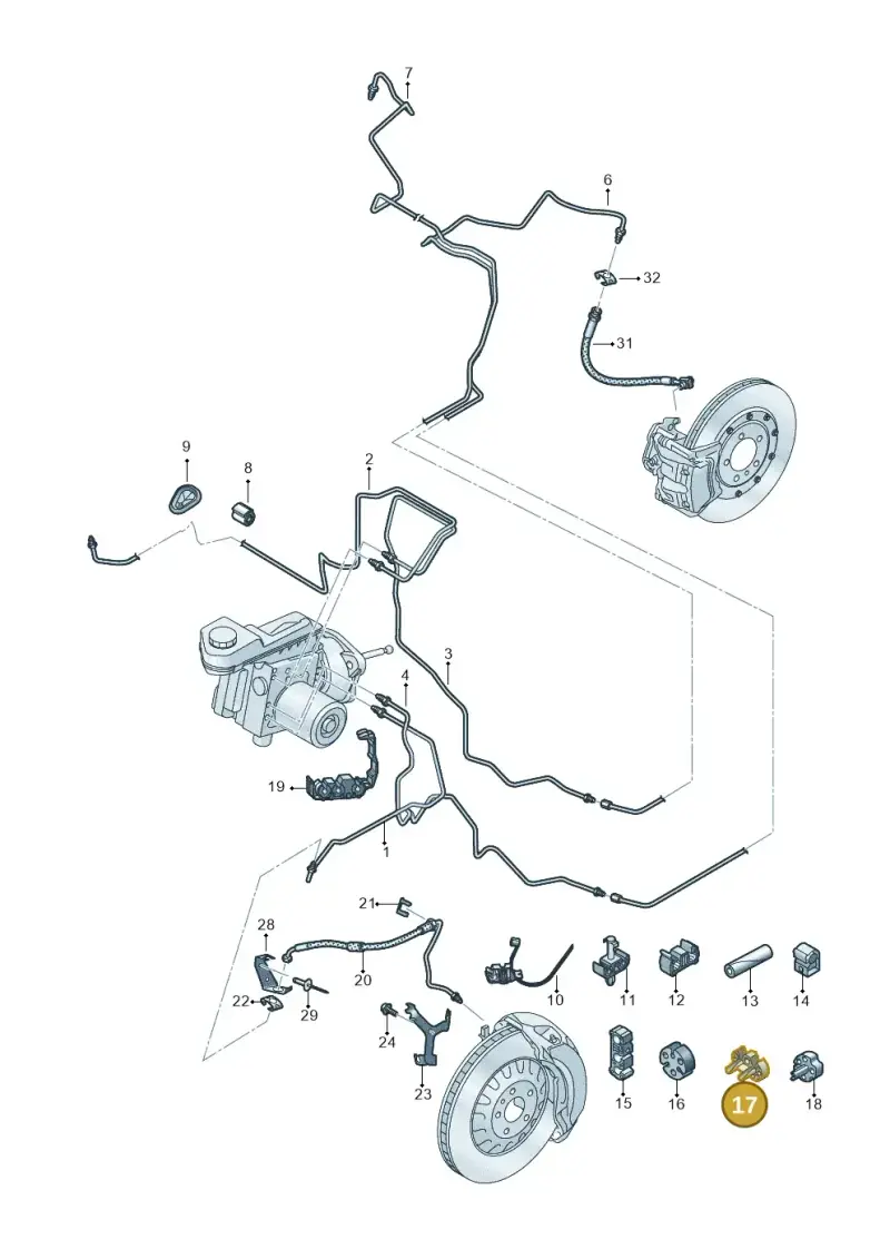 1K0611853 — Audi A5 Limo 2.0 (2024-) diagram 8wk611020, position 17