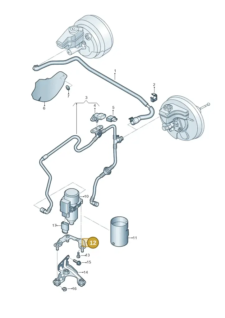 1K0612391Q — Audi Q3 1.4 (2016-) diagram 855611850, position 12