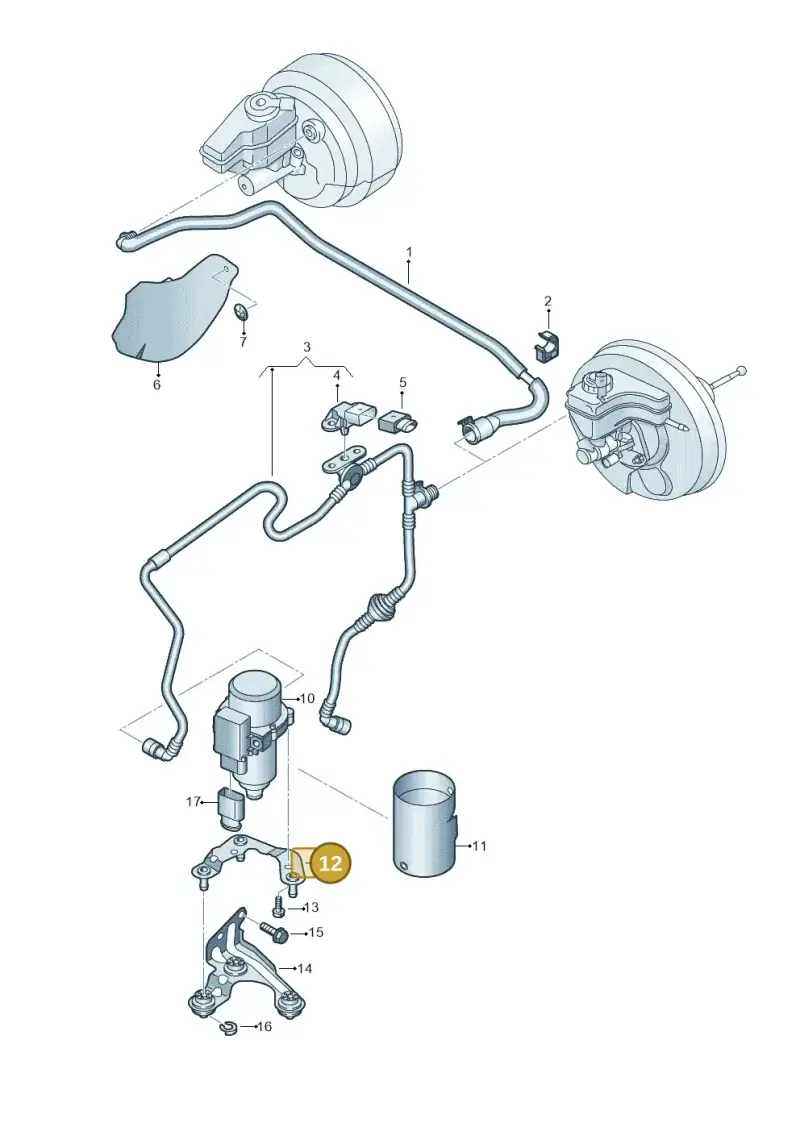 1K0612391Q — Audi Q3 1.4 (2016-) diagram 855611850, position 12