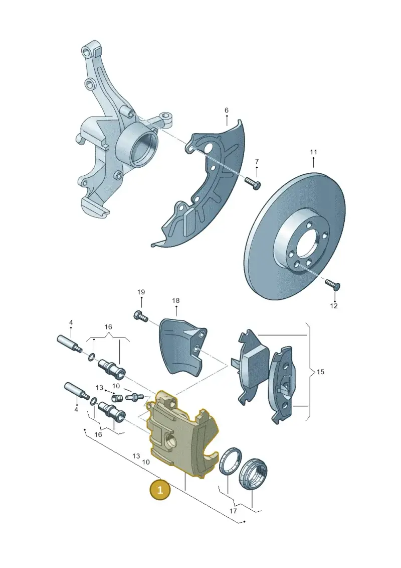 1K0615124D — Audi A1 Sportback (2014-2018) diagram 231615100, position 1