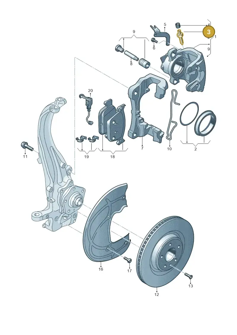 1K0615273D — Audi A3 Sportback (2019-2021) diagram 596615250, position 3