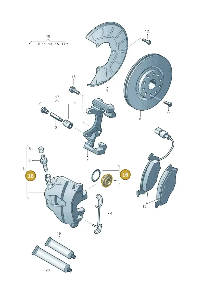 1K0698471A — Audi A4                08> (2007-) diagram 412615250, position 16