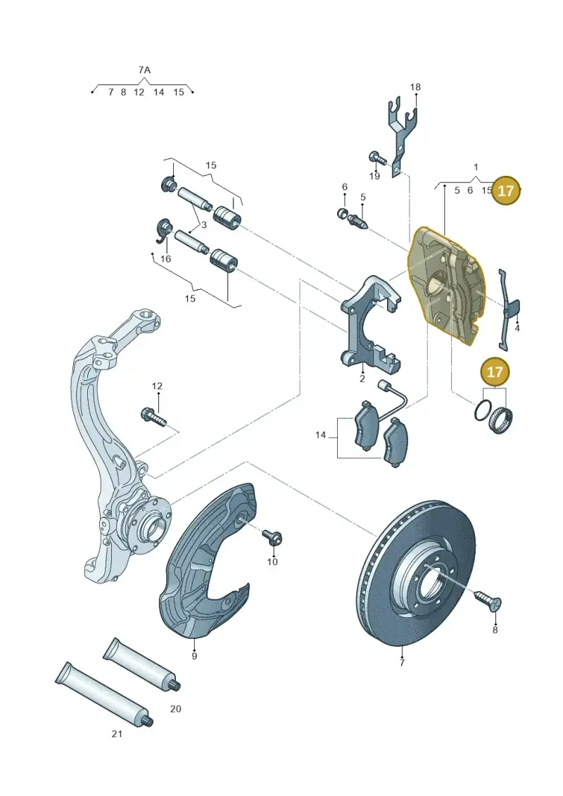1K0698471A — Audi A3 Sportback (2008-2013) diagram 454615450, position 17