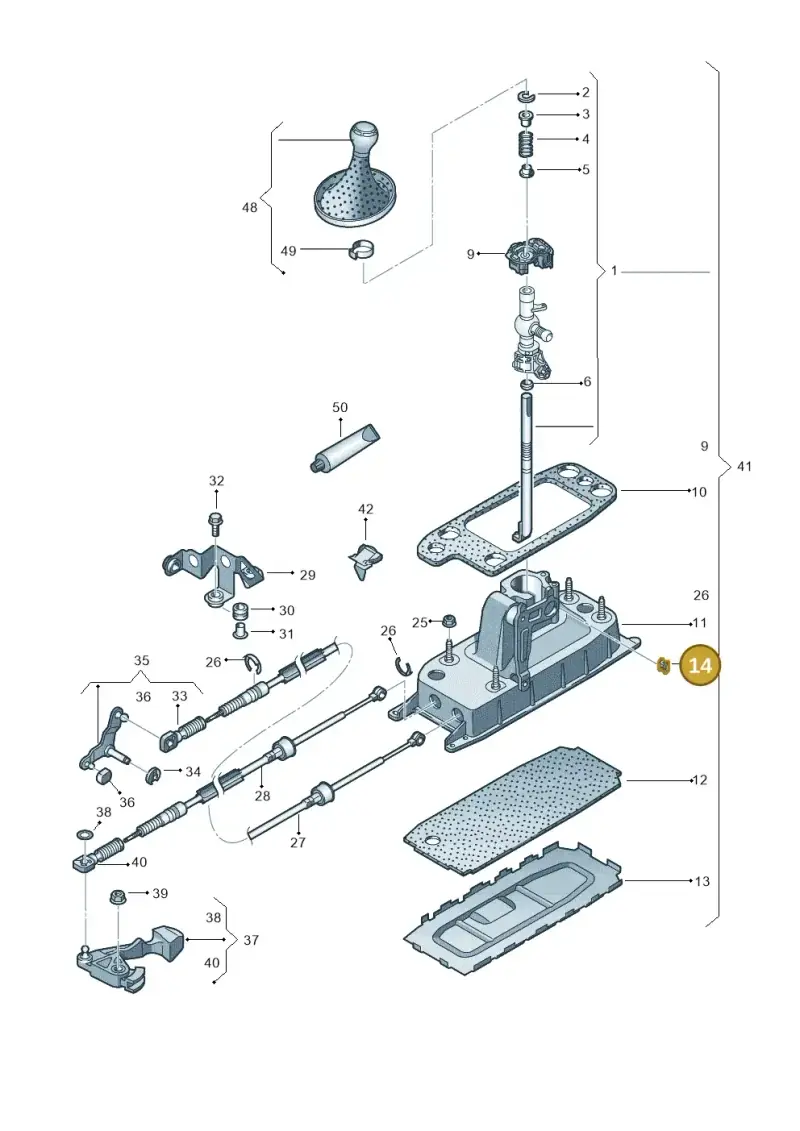 1K0711047 — Audi Q3 2.0 TDI (2014-2019) diagram 728711400, position 14
