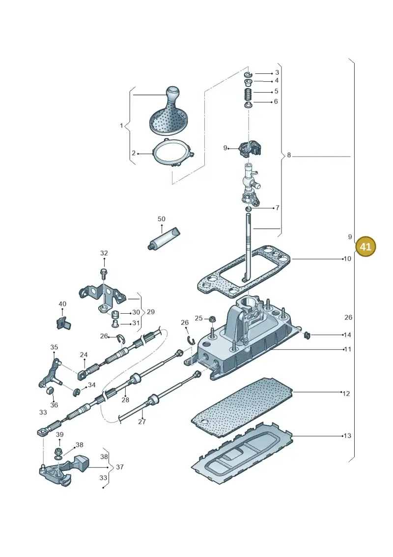 1K0711050A — Audi TTS Coupe 2.0 (2010-2014) diagram 707711400, position 41