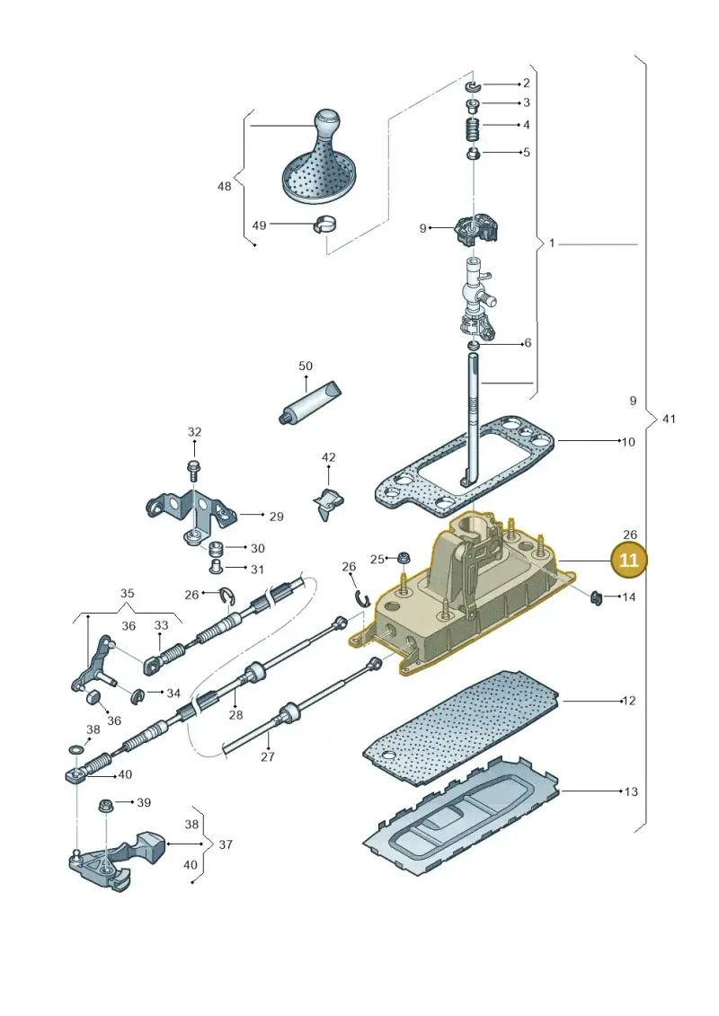 1K0711061B — Audi Q3 2.0 TDI (2014-2019) diagram 728711400, position 11