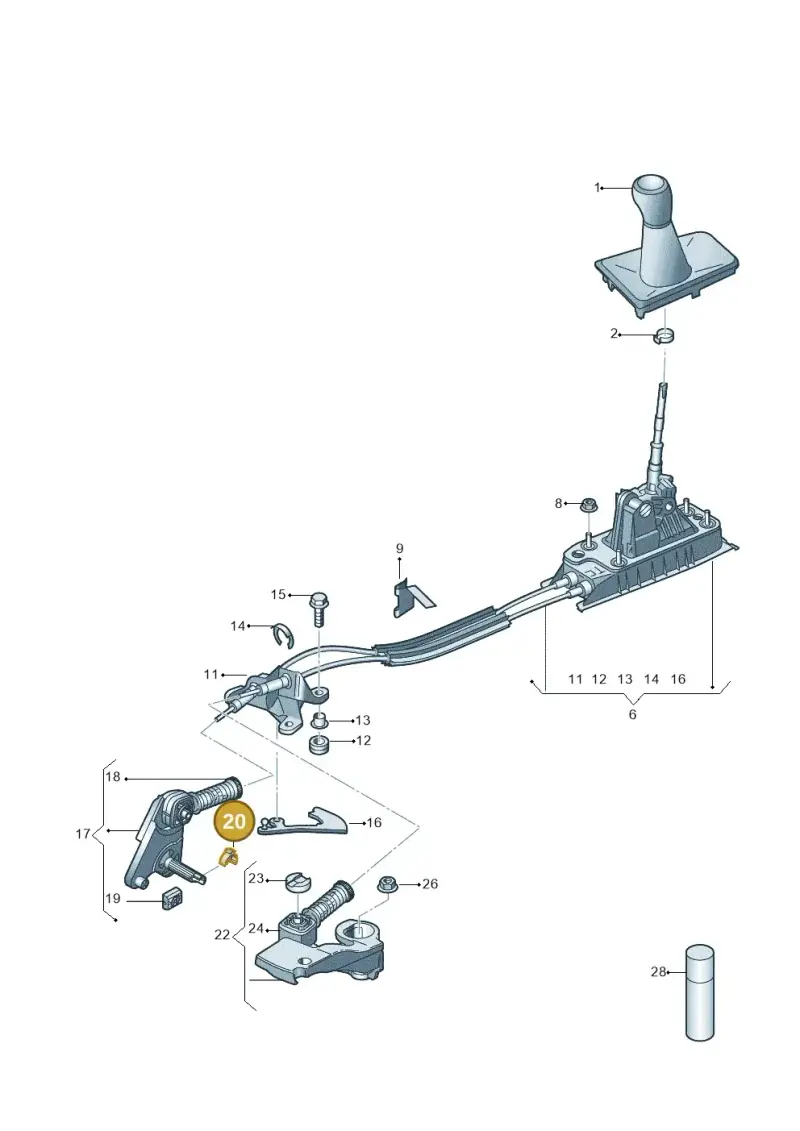 1K0711522 — Audi A3 Sportback (2019-2021) diagram 596711400, position 20