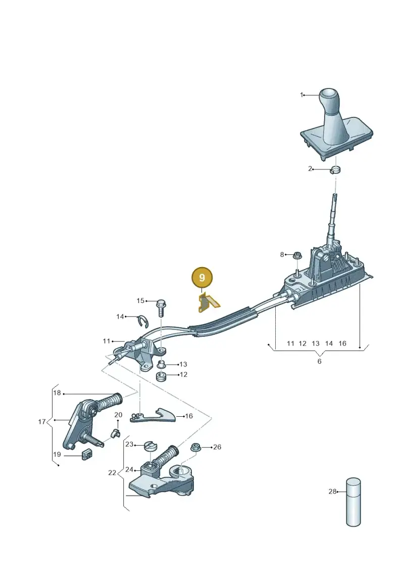 1K0711637 — Audi A3 Sportback (2019-2021) diagram 596711400, position 9