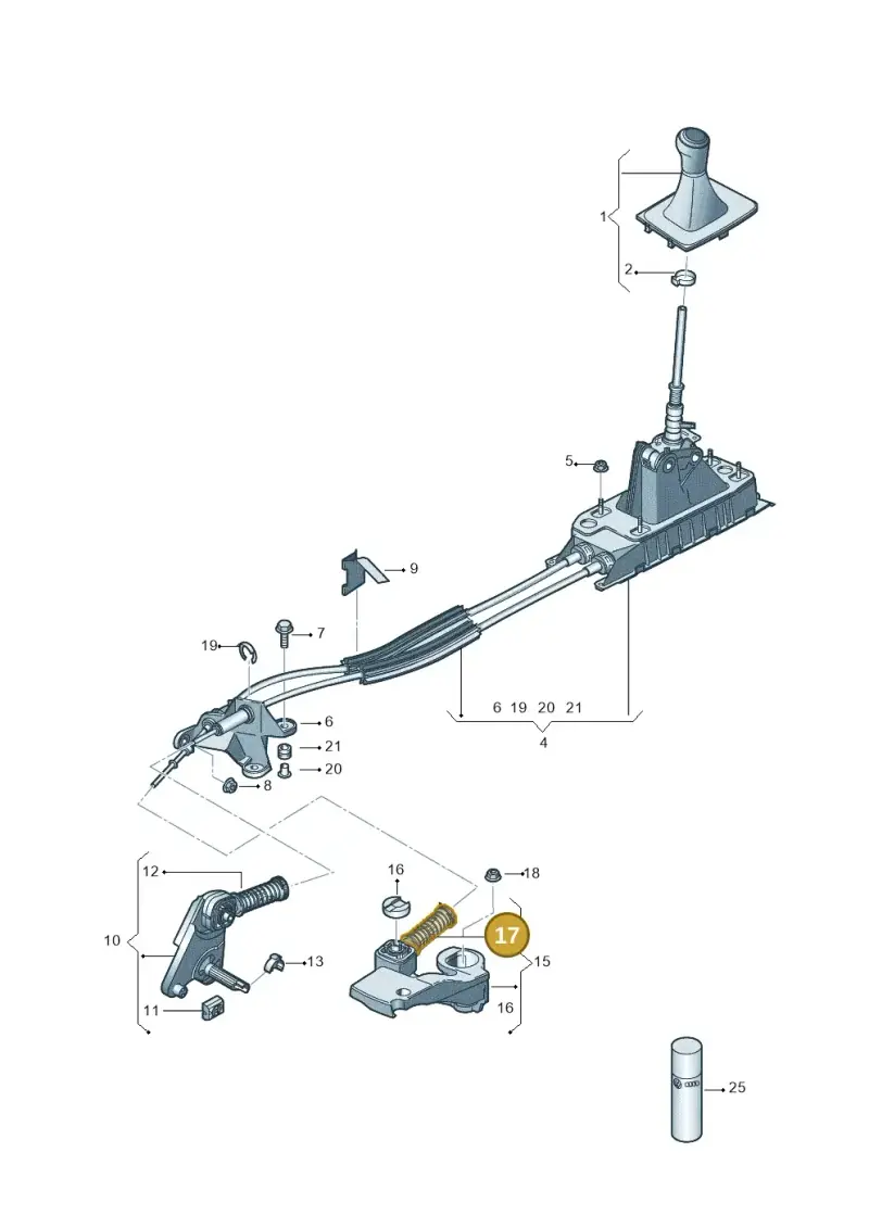1K0711761D — Audi Q3 quattro (2018-2019) diagram 597711040, position 17