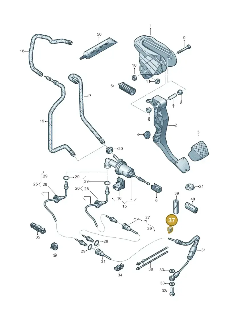 1K0721491B — Audi R8 qu. 5.2 (2012-2015) diagram 618721250, position 37