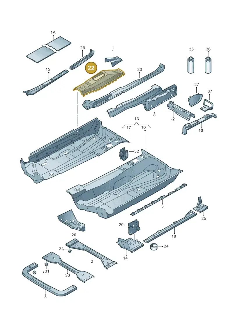 1K0801775D — Audi RS3 Sportback (2011-2012) diagram 409803100, position 22