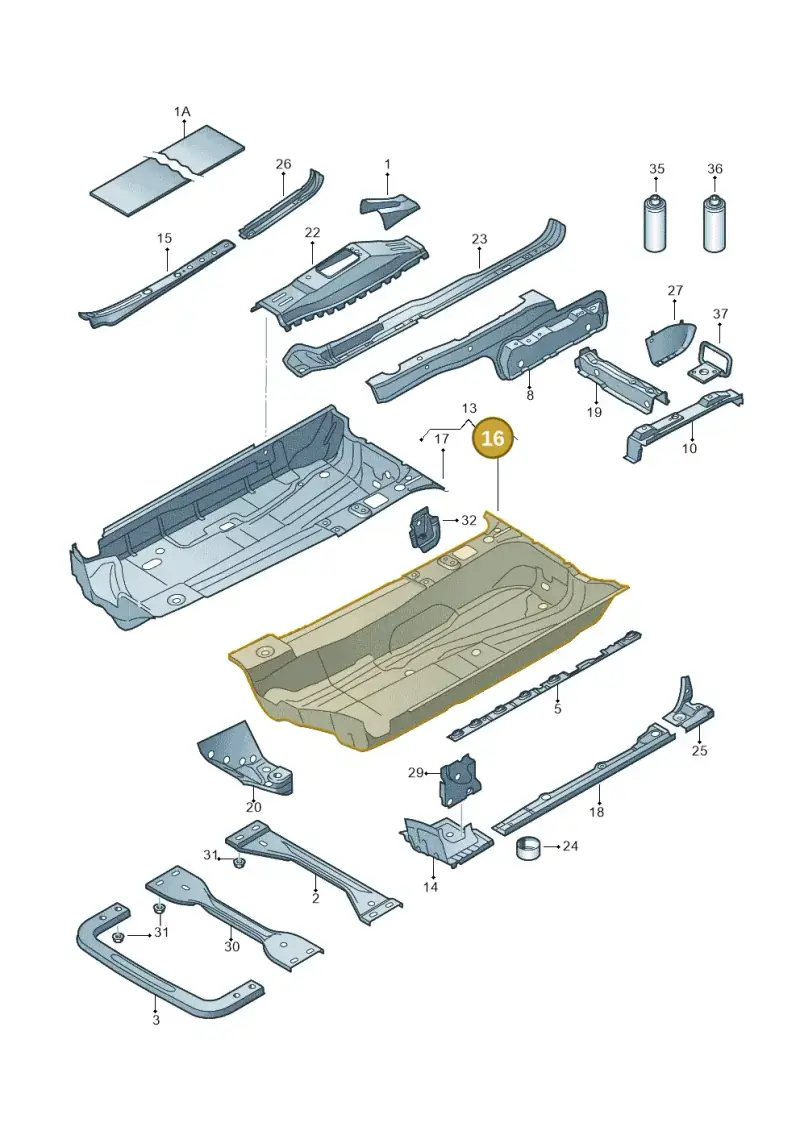 1K0803205 — Audi RS3 Sportback (2011-2012) diagram 409803100, position 16