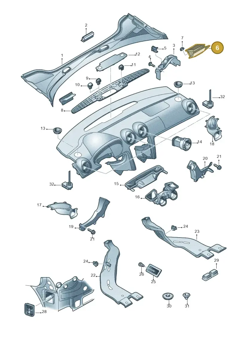 1K0815479B — Audi RS3 Sportback (2011-2012) diagram 412819300, position 6