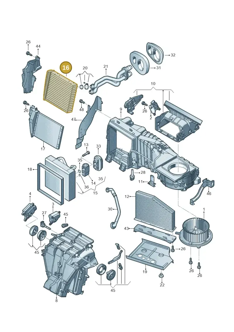 1K0819031D — Audi Q3 quattro (2011-2015) diagram 649820100, position 16