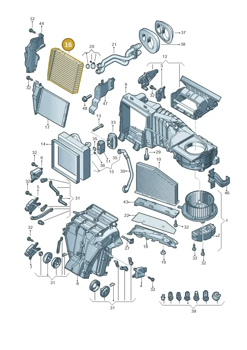 1K0819031D — Audi Q3 1.4 (2016-) diagram 855820200, position 16