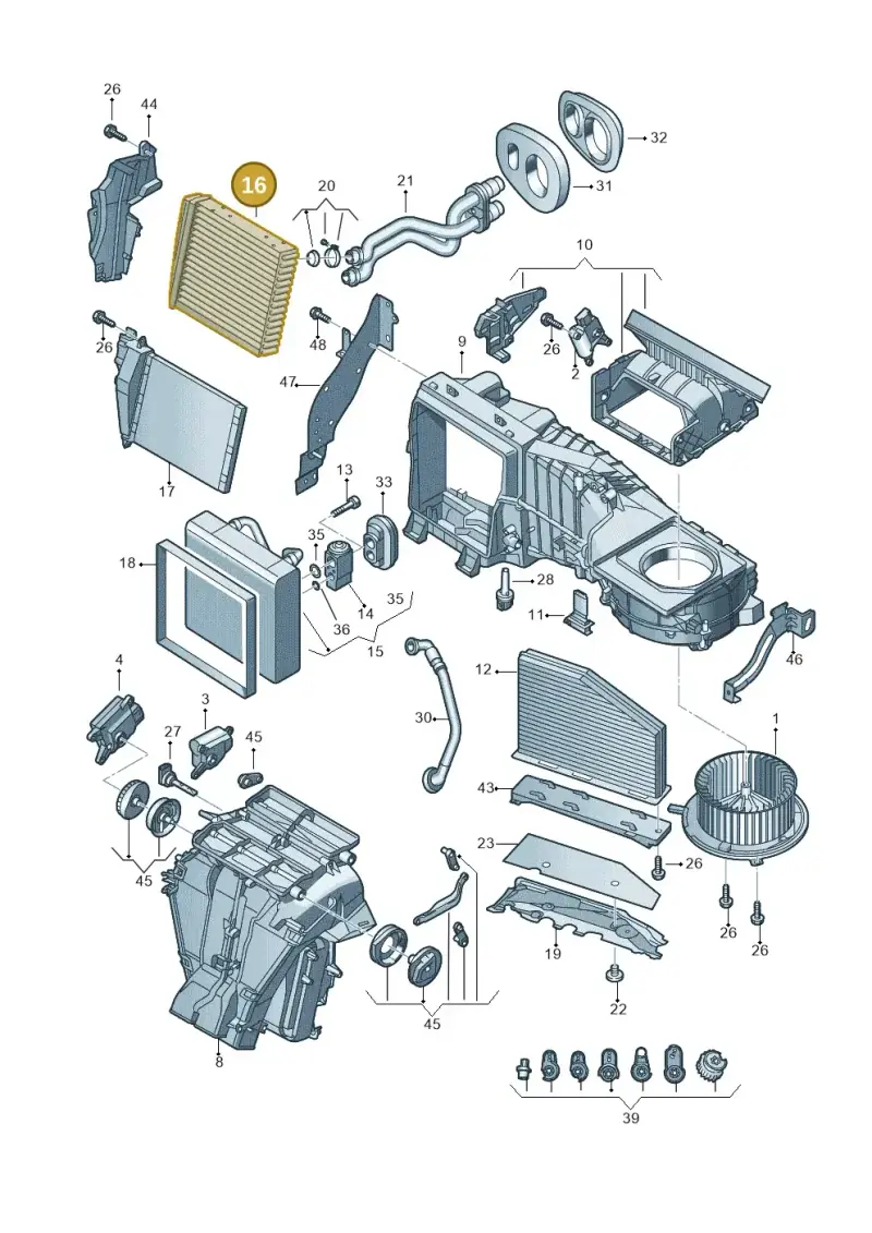 1K0819031E — Audi Q3 1.4 (2016-) diagram 855820100, position 16