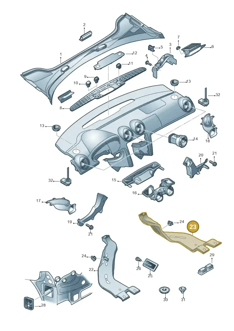 1K0819806D — Audi RS3 Sportback (2011-2012) diagram 412819300, position 23