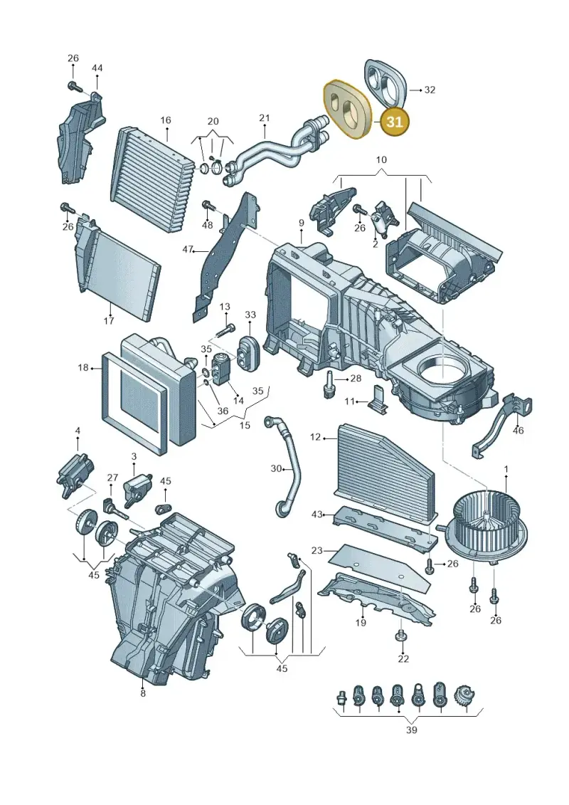 1K0820061 — Audi Q3 1.4 (2016-) diagram 855820100, position 31