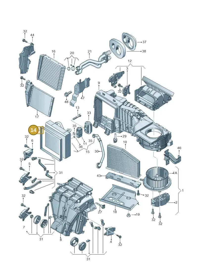 1K0820080 — Audi Q3 1.4 (2012-2016) diagram 649820200, position 14