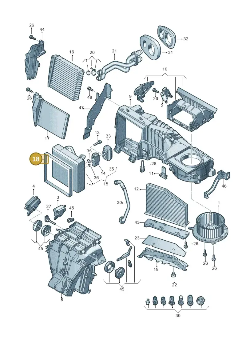 1K0820080 — Audi Q3 1.4 (2016-) diagram 855820100, position 18