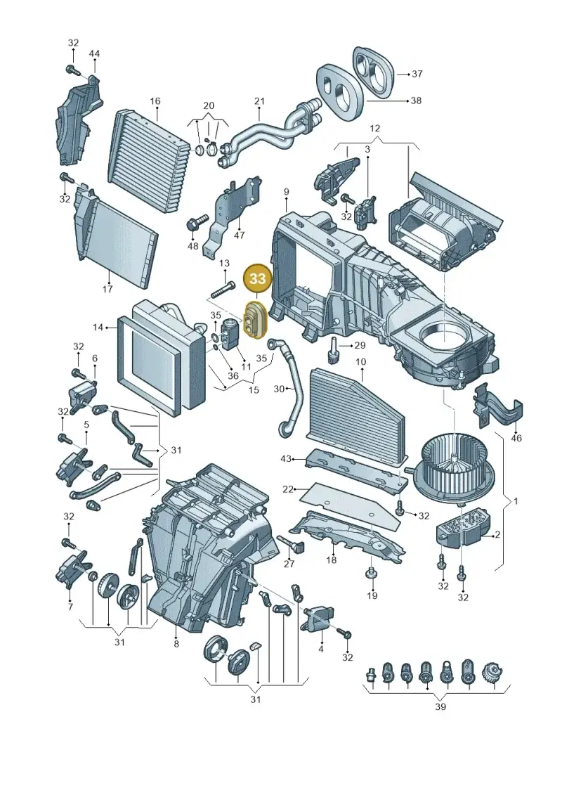 1K0820139A — Audi Q3 1.4 (2016-) diagram 855820200, position 33