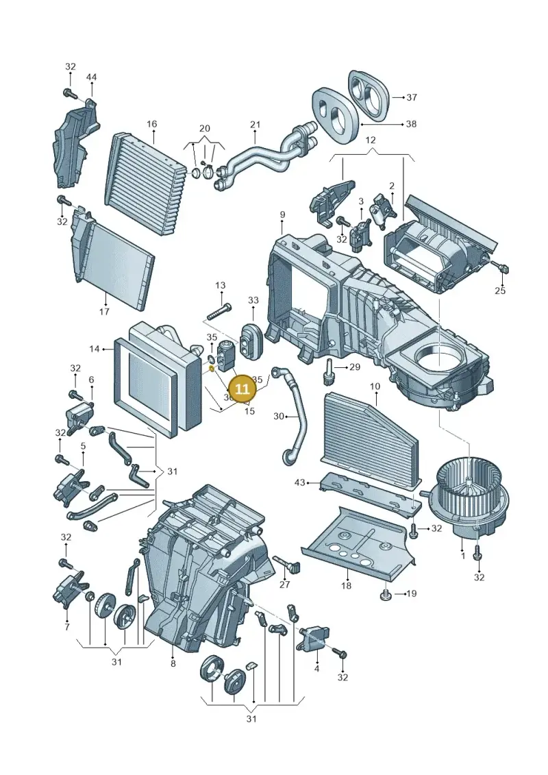 1K0820679 — Audi RS3 Sportback (2011-2012) diagram 409820200, position 11
