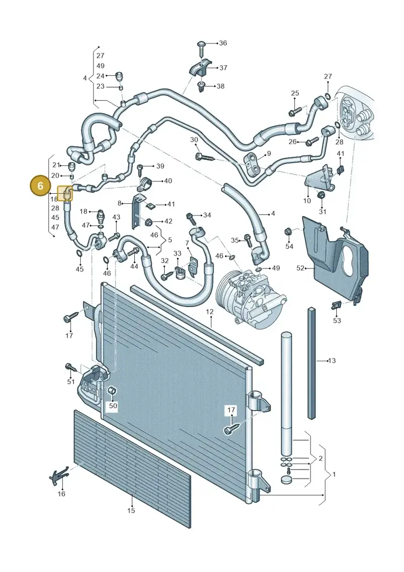 1K0820741BA — Audi A3 Sportback (2008-2013) diagram 409260410, position 6