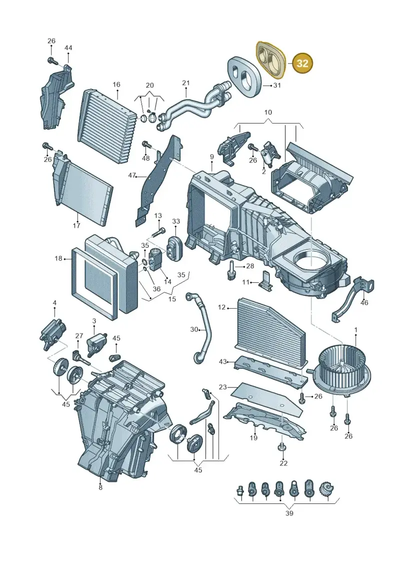 1K0820751C — Audi Q3 1.4 (2016-) diagram 855820100, position 32