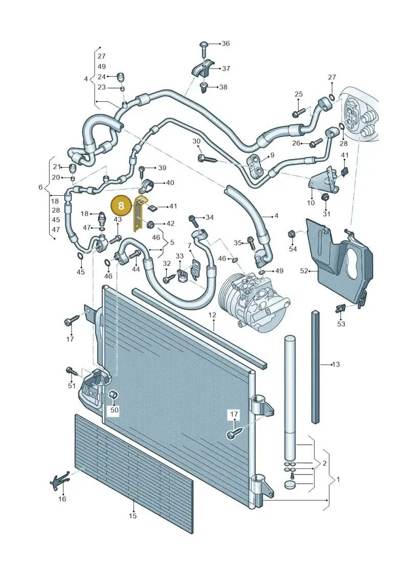 1K0820769D — Audi A3 Sportback (2008-2013) diagram 409260410, position 8