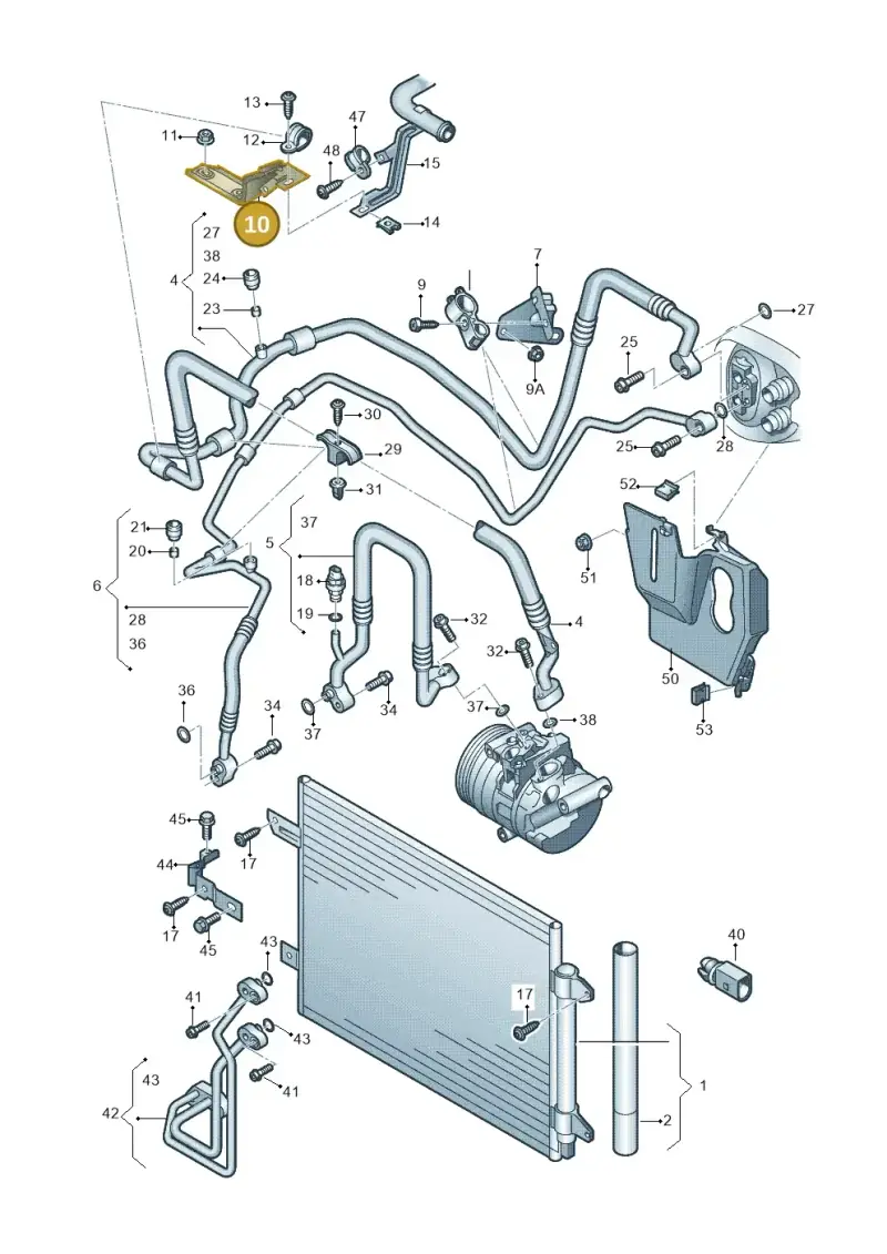 1K0820769D — Audi RS3 Sportback (2011-2012) diagram 720260400, position 10