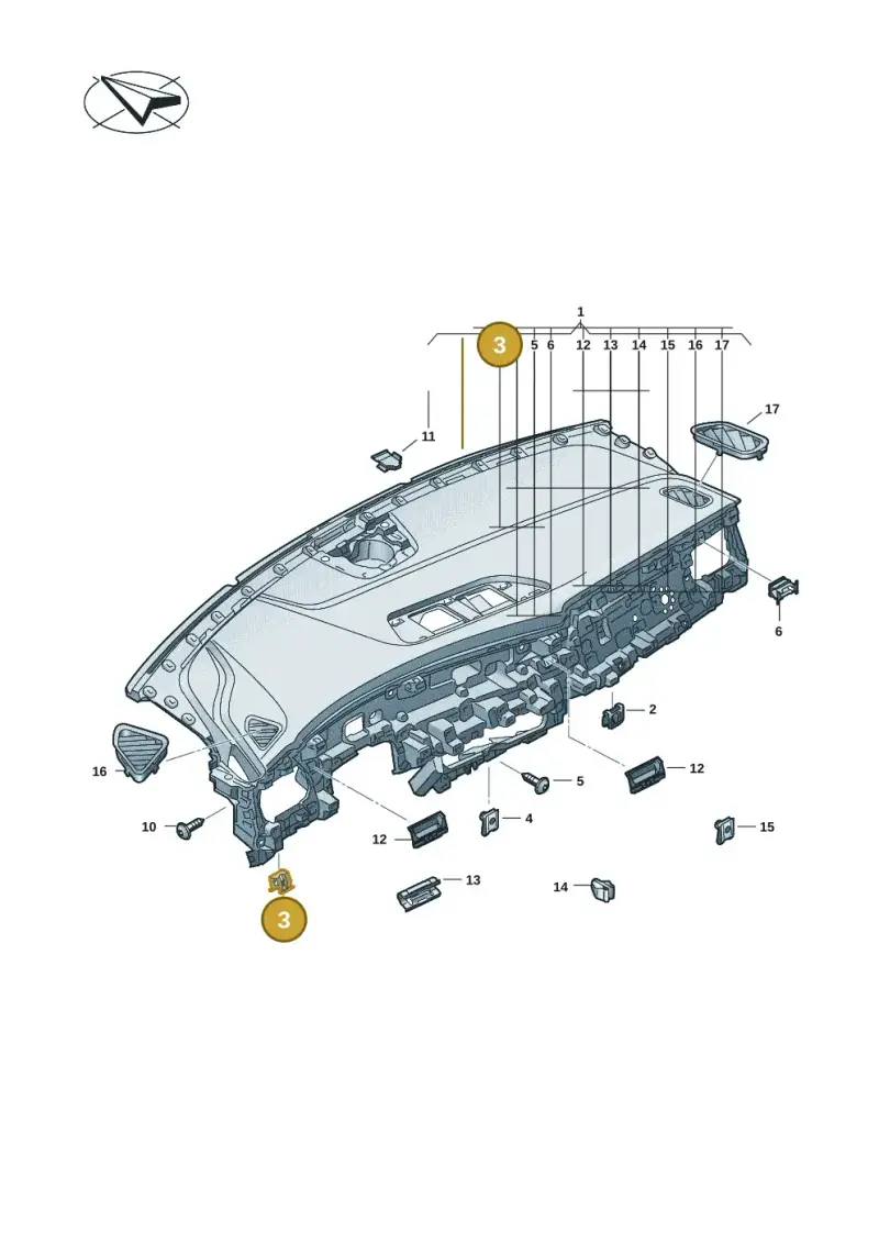 1K0867388 — Audi Q6 e-tron (2023-) diagram f5s857100, position 3