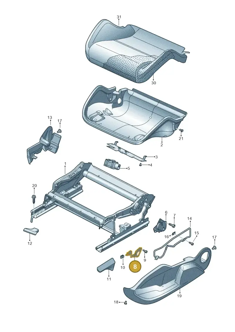 1K0881092B — Audi RS3 Sportback (2011-2012) diagram 412881300, position 8
