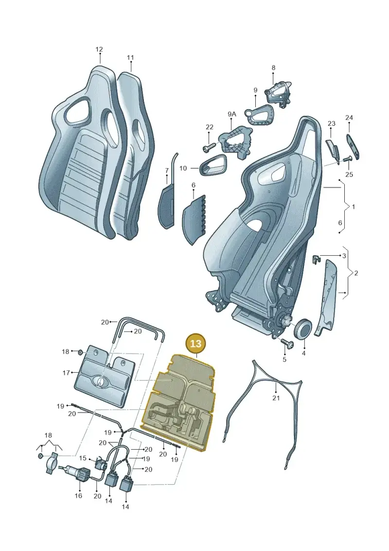 1K0881521 — Audi R8 qu. 5.2 (2012-2015) diagram 605881550, position 13