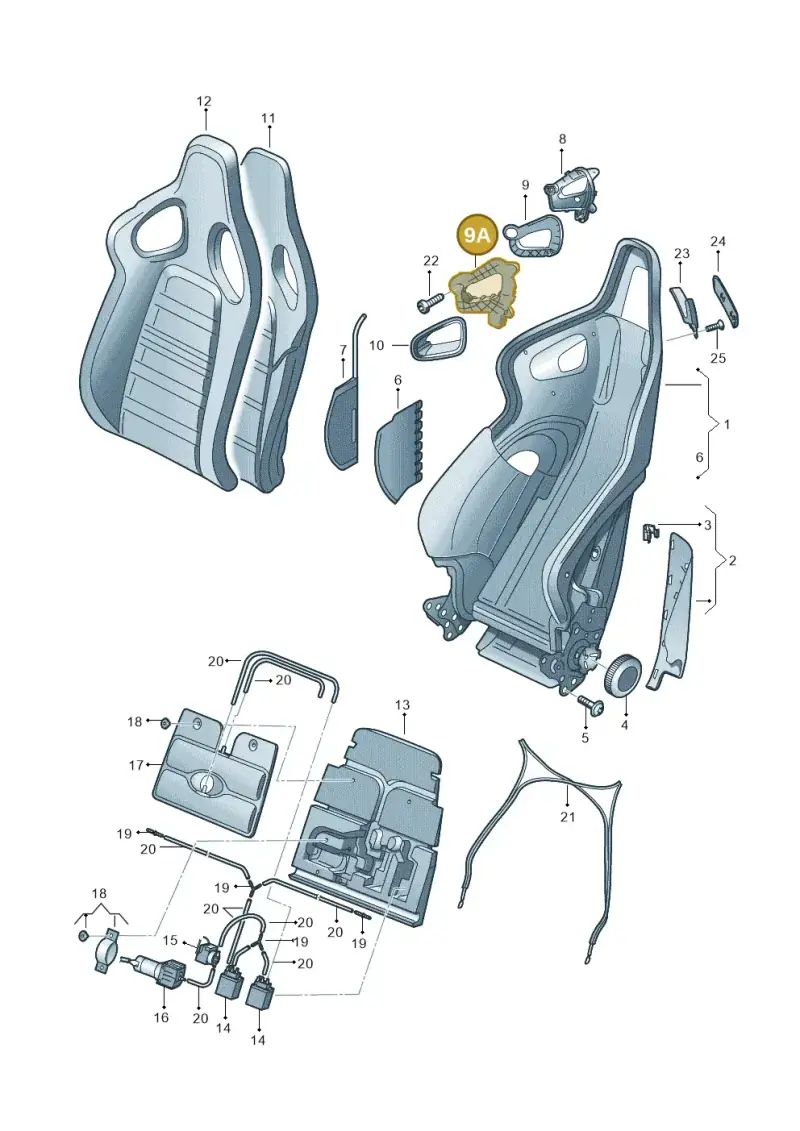 1K0882100 — Audi R8 qu. 5.2 (2012-2015) diagram 605881550, position 9A