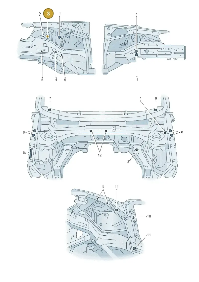 1K0899182 — Audi A3 Sportback (2019-2021) diagram 596803035, position 3