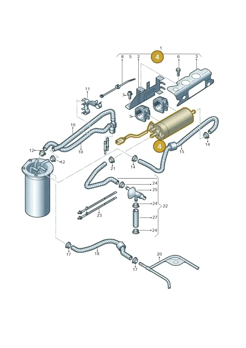 1K0906089A — Audi A3 Sportback (2008-2013) diagram 642130380, position 4