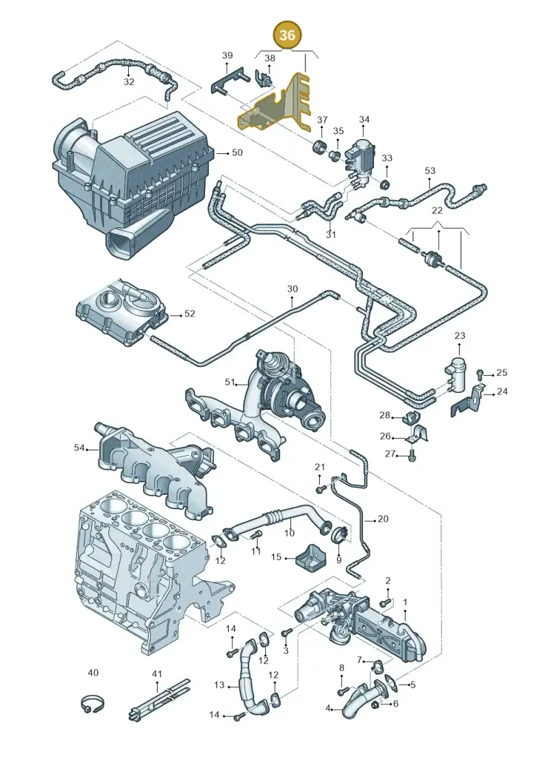 1K0906215S — Audi Q3 2.0 TDI (2014-2019) diagram 728131400, position 36