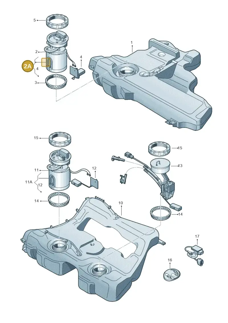 1K0919051DC — Audi A3 Sportback (2008-2013) diagram 229919400, position 2A