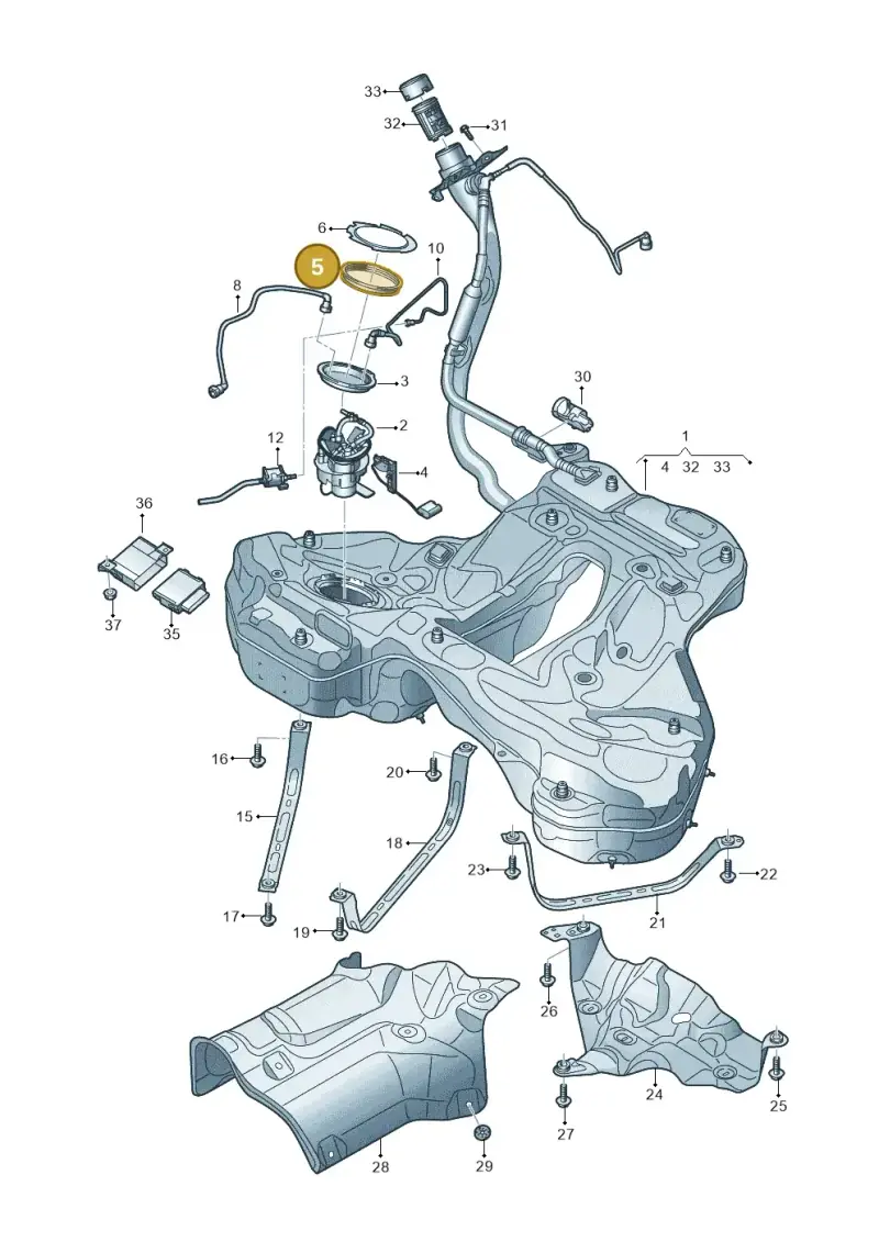 1K0919133D — Audi RS7 Sportback (2019-) diagram 435201000, position 5