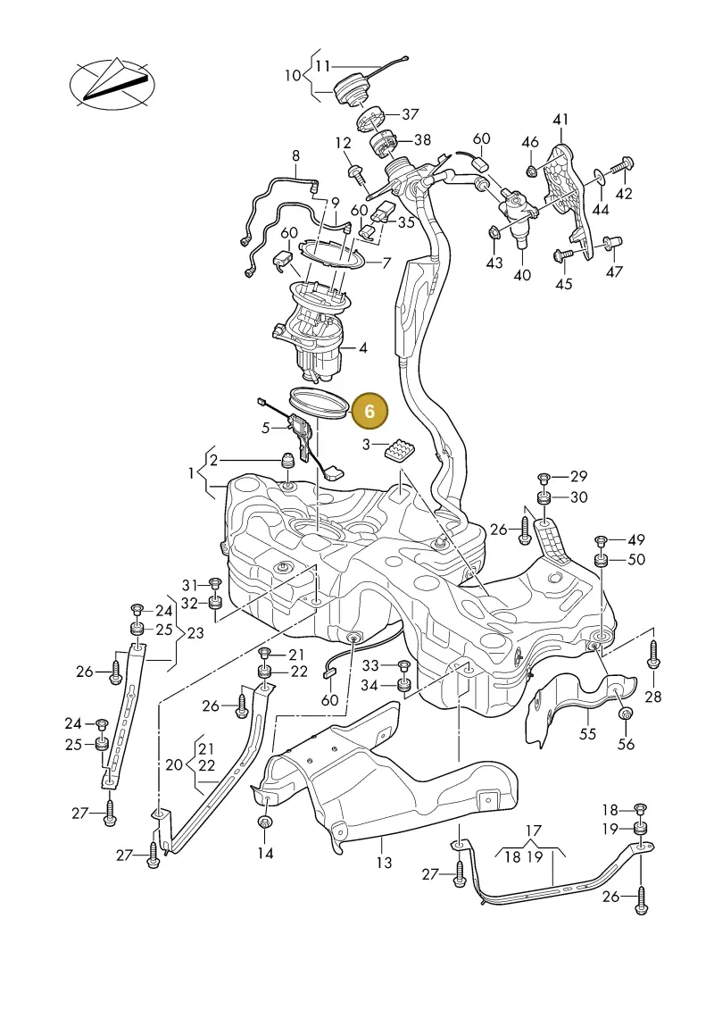1K0919133D — Audi A5 Limo 2.0 (2024-) diagram 8wh201000, position 6
