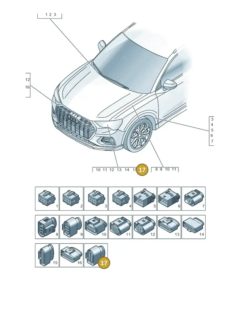 1K0919231 — Audi RSQ3 Sportback (2019-2024) diagram 597971870, position 17