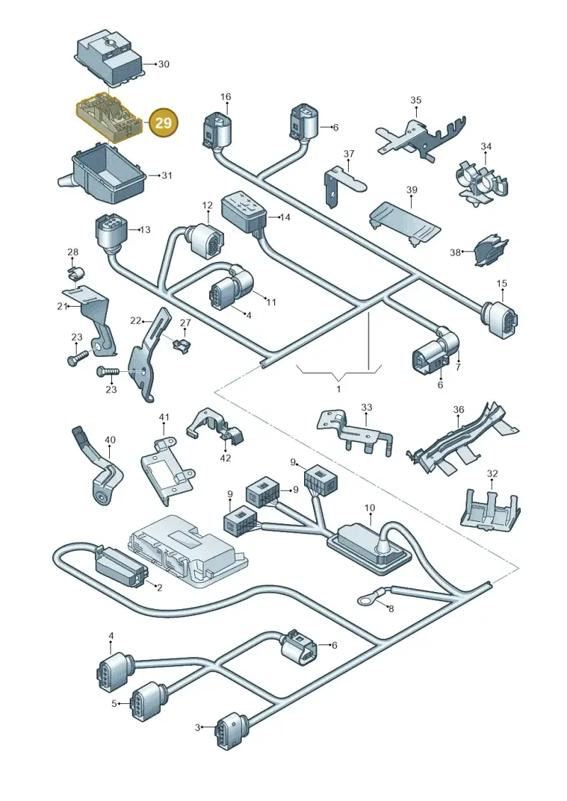 1K0937507B — Audi A3/S3/quattro (2005-2007) diagram 412971350, position 29
