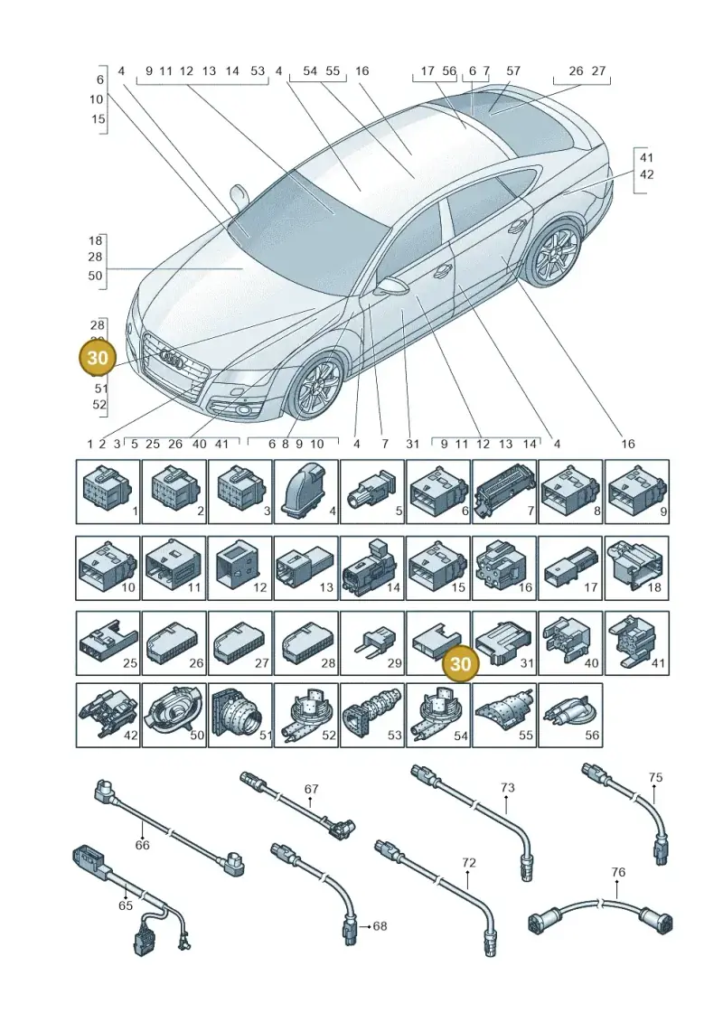 1K0937530 — Audi RS7 Sportback (2013-2018) diagram 765971790, position 30