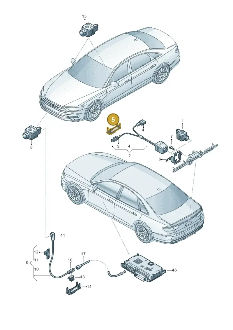 1K0937545M — Audi A8L (2017-2022) diagram 838907450, position 5
